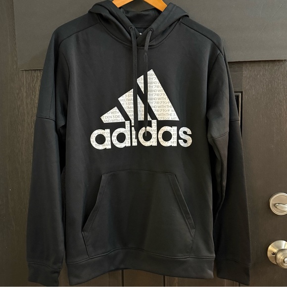 ADIDAS SZ M Men’s Black Sweatshirt Iconic Logo Athletic Style EUC - Picture 1 of 5